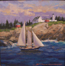 Sailboat with Lighthouse in background